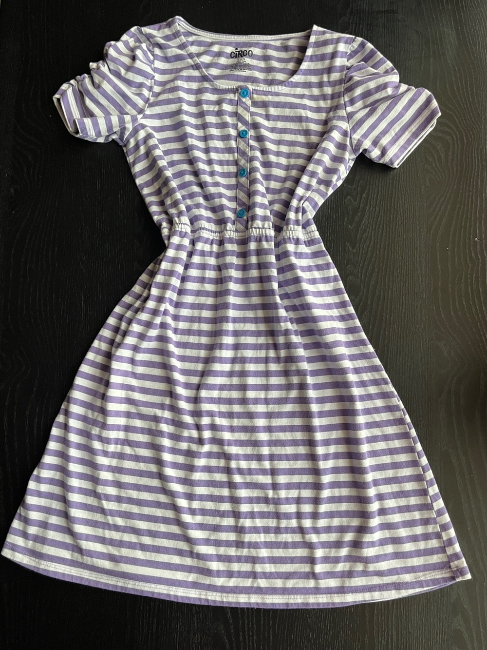 Circo Lavender & White Striped Knit Button-Front Dress
